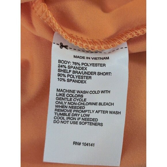 DSG Athletic Dress Womens XXL Orange Removable Shorts One Shoulder Attached Bra - Picture 12 of 16